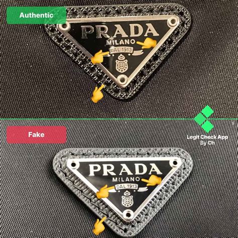 vs fake real vintage prada logo|prada bag identification.